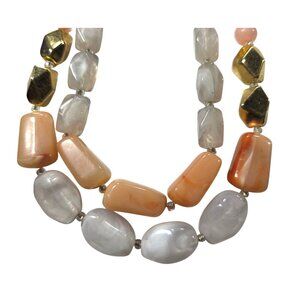 Multi-Strand Beaded Necklace Gold-Tone Chain loft womens Jewelry spring